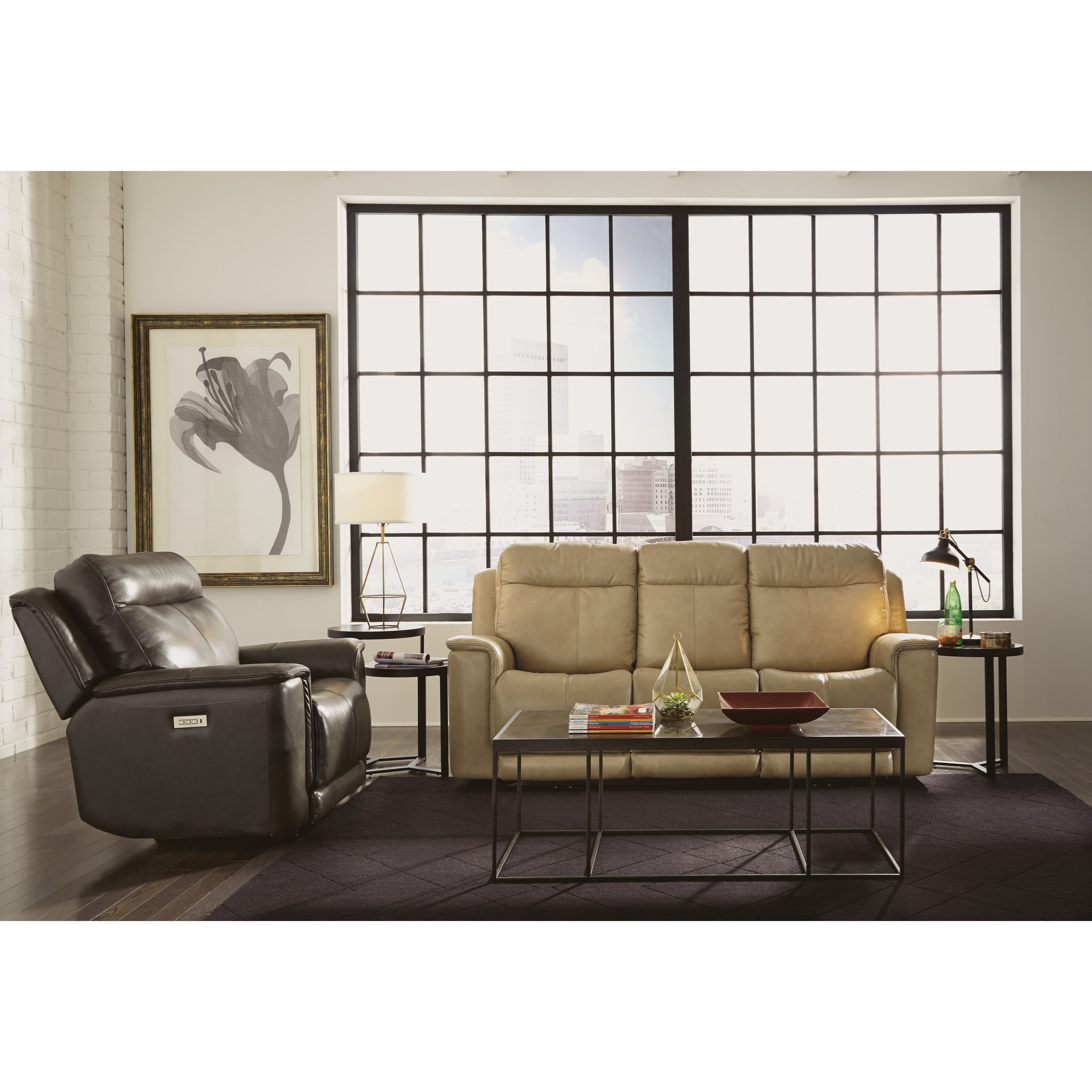 Flexsteel Latitudes Miller Power Reclining Sofa with Power Headrests